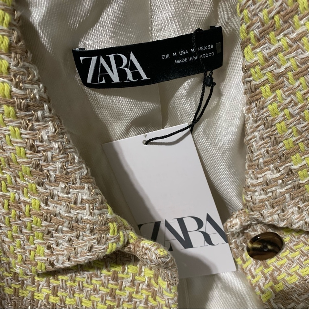 Zara Bloggers Fav‎ Luxury Cropped Textured Lapel Collar Long Sleeves Size M - Picture 13 of 15